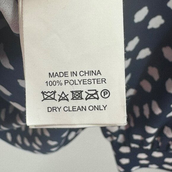 Kate Spade Ruffle Cloud Dot Tie Front Blouse Navy/White Womens Size S - Picture 4 of 6